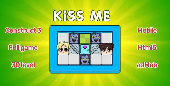 KiSS ME - puzzle. Construct 3. html5, mobile (admob)
