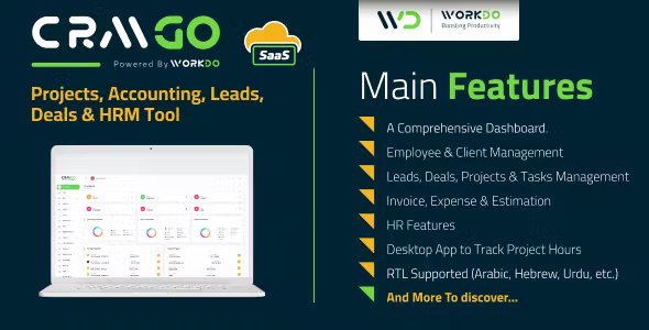 CRMGo SaaS - Projects, Accounting, Leads, Deals &amp; HRM Tool