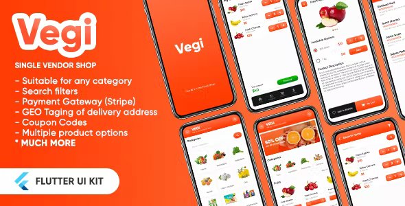 Vegi - The Ultimate Grocery - Food - Milk - Medicine Ordering & Delivery app UI kit (Flutter)