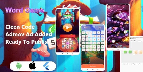 Flutter Word Game With Admob Ad - Android & Ios