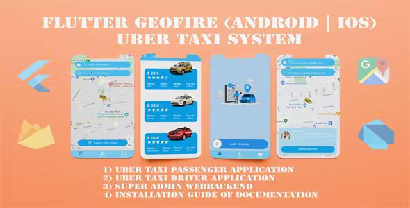 Flutter Realtime Database Uber-Clone /Uber Customer - Uber Driver