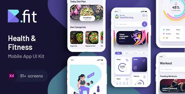 Bfit - Fitness App UI Kit for XD