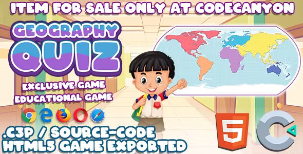 Geography QUIZ - HTML5 Game - With Construct 3 File
