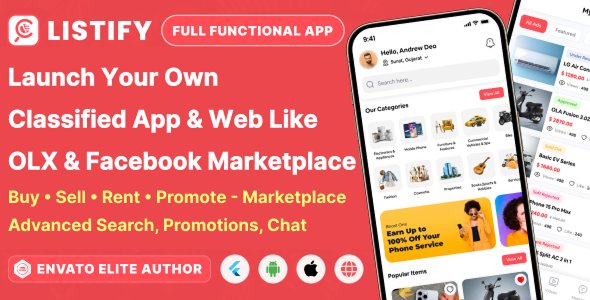 Listify – Buy & Sell Classified Marketplace | Products & Services | Short Videos | Android iOS Web