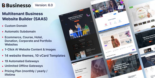 Businesso - AI Powered Website Builder SAAS (Multitenant)