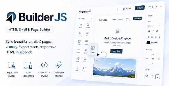BuilderJS - Visual HTML Email and Page Builder Plugin for Web