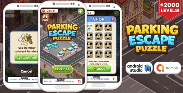 Parking Escape Puzzle - Puzzle Game Android Studio Project with AdMob Ads + Ready to Publish