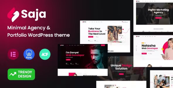 Saja – Minimal Agency & Portfolio WordPress Theme