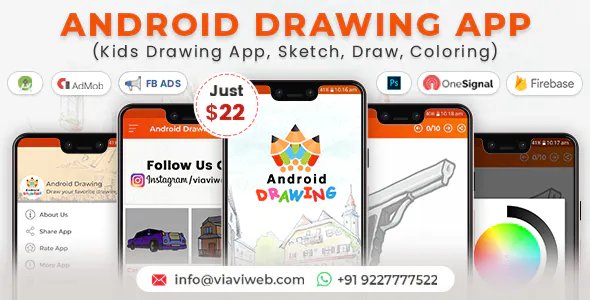 Android Drawing App (Kids Drawing App, Sketch, Draw, Coloring)