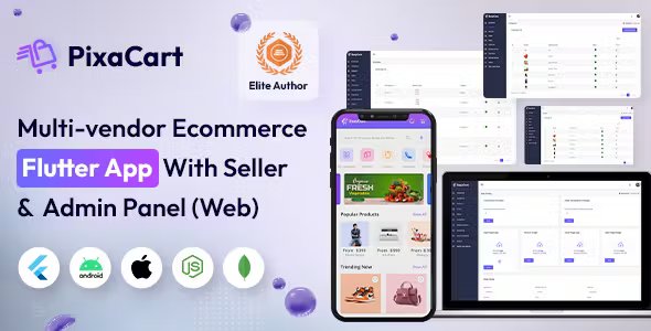 PixaCart - Multi-Vendor eCommerce Flutter App with Website, Admin & Seller Panels(web)