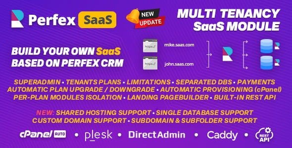 Perfex CRM SaaS - The Official Multi Tenancy Support module