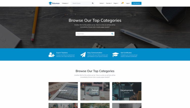 Edumax – WordPress Theme To Build Online Course Portal – Themeum