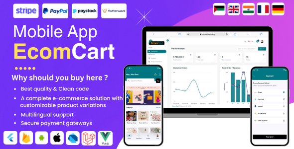 EcomCart - Flutter Modern eCommerce App Built with Laravel & Vue.js - Flutter Online Stores