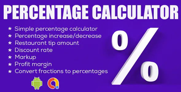 Percentage Calculator - Quick Percentage Calculator - Android Full App Code - Admob Ads