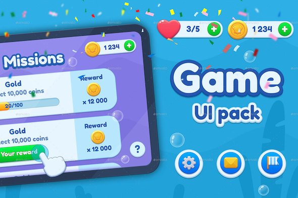 Casual GUI/ Mobile Game UI Pack
