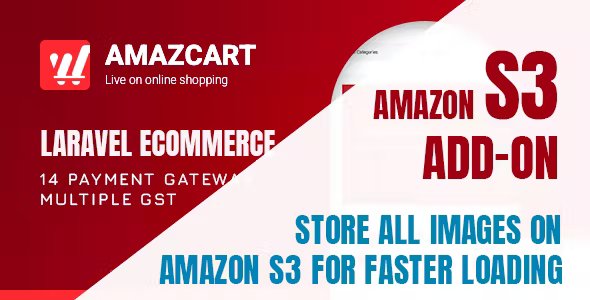 Amazon S3 add-on - AmazCart Laravel Ecommerce System CMS
