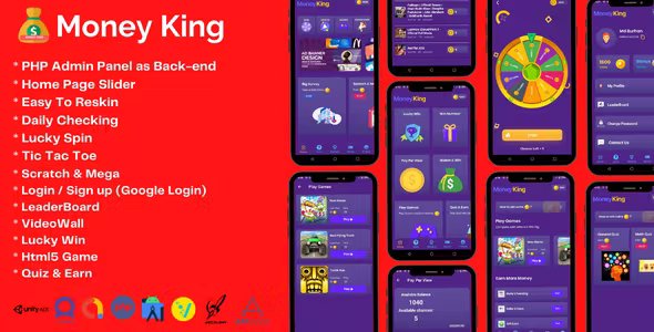 Money King - Android Rewards Earning App With Admin Panel