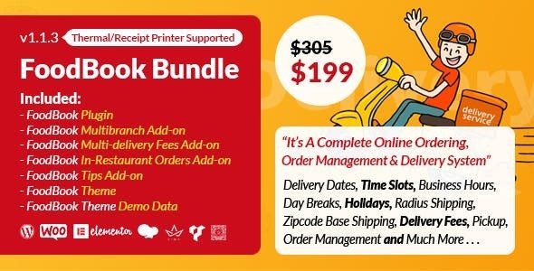 Online Food Ordering System For Restaurant | FoodBook Plugin & Add-ons Bundle