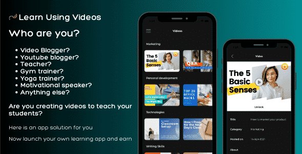 Teach via video iOS app with admin panel - Perfect solution for teachers and video bloggers to earn