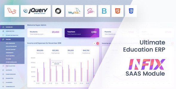 InfixEdu SAAS Bundle - School Management System Software