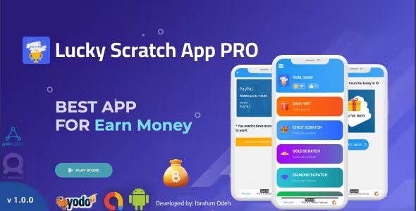 Lucky Scratch to Win PRO with Earning System - Admin Panel (Admob + Applovin + Yodo1)