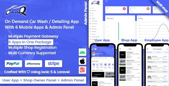 SaaS – On Demand Car Wash Service Booking App – CarQ