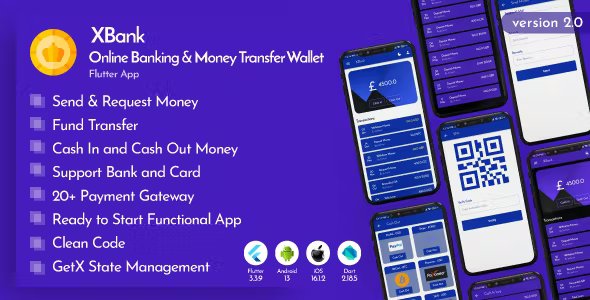 XBank - Online Banking &amp; Money Transfer Wallet Flutter App