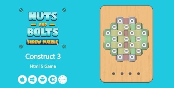 Nuts And Bolts Screw Puzzle - HTML5 Game (Construct 3)