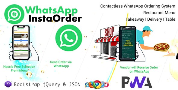 WhatsApp InstaOrder - ContactLess WhatsApp Ordering - Restaurant Menu - Takeaway - Delivery - Table