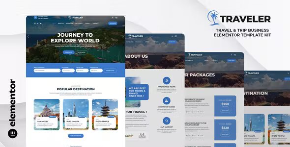 Traveler – Travel & Trip Business Elementor Template Kit