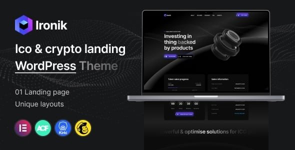 Ironik - ICO & Crypto Landing WordPress Theme