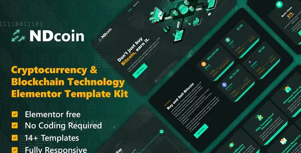 Ndcoin - Cryptocurrency & Blockchain Technology Elementor Template Kit