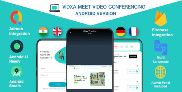 VIDXA MEET – Free Video Conferencing & Audio Conferencing App - Zoom Clone (Android + Admin Panel)