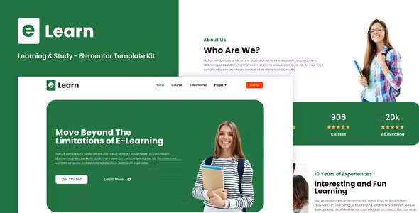 eLearn - Learning & Study Elementor Template Kit