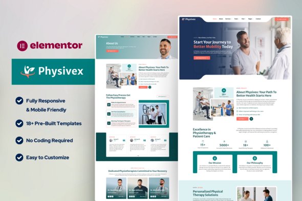 Physivex - Physical Therapy & Physiotherapy Elementor Template Kit