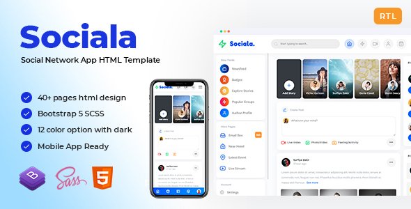 Sociala - Social Network App React Template