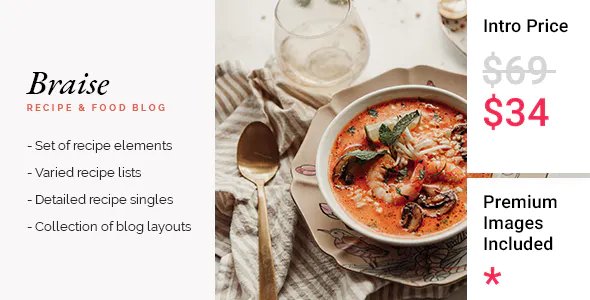 Braise - Recipe & Food Blog WordPress Theme