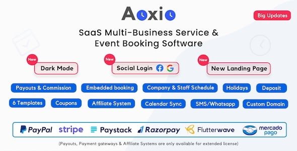 Aoxio - SaaS Multi-Business Service Booking Software