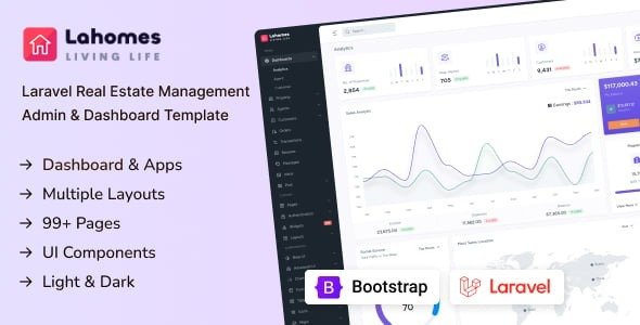 Lahomes - Laravel Real Estate Management Admin & Dashboard Template