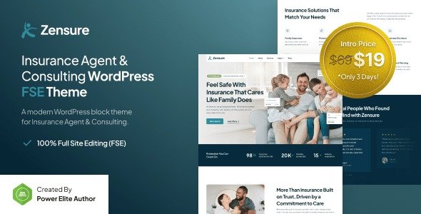 Zensure – Insurance Agent & Consulting FSE WordPress Theme