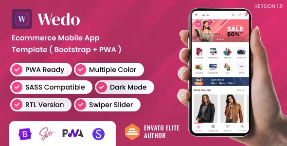Wedo - Ecommerce Mobile App Bootstrap Template