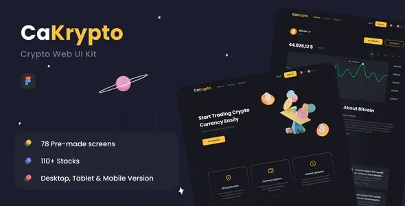 CaKrypto - Crypto Web UI Kit Figma
