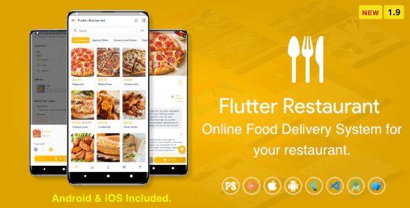 Flutter Restaurant ( Online Food Delivery System For iOS and Android )