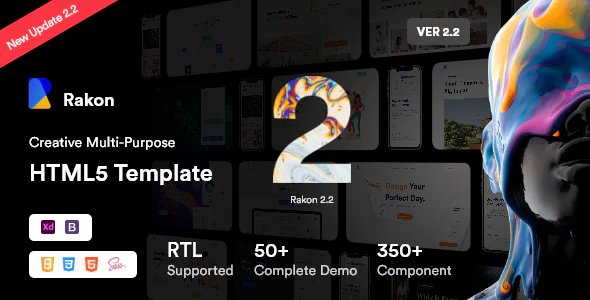 Rakon – Creative Multipurpose Landing Page HTML5 Template