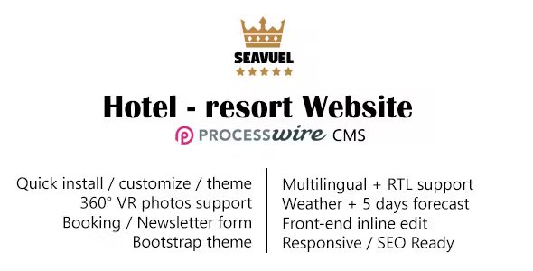 SeaVuel - Multilingual - Hotel website with CMS - Bootstrap 4 theme