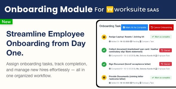 Onboarding Module for Worksuite SAAS