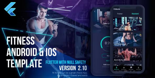 Fitness App Template Android and iOS - Workout App - FLUTTER - Fit Fitness