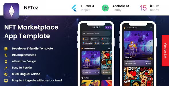 2 App Template - NFT Marketplace App-  NFT buying selling App - NFTez