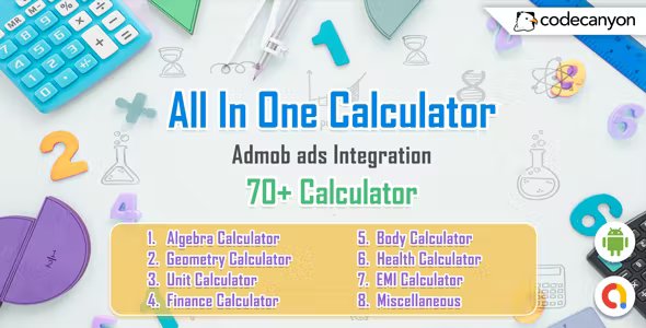 Calculator App - All in one calculator app (Finance, Health, Algebra, Geometry, Unit, Loan, Emi )