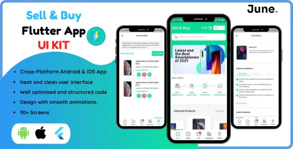 Buy and Sell used mobile and electronics - Flutter App UI Kit